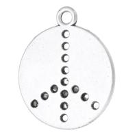 Zinc Alloy Pendant Rhinestone Setting Flat Round antique silver color plated DIY silver color nickel lead & cadmium free Approx 2mm Sold By KG