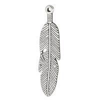 Zinc Alloy Feather Pendants antique silver color plated Unisex silver color nickel lead & cadmium free Approx 2mm Sold By KG
