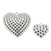 Zinc Alloy Pendant Rhinestone Setting Heart antique silver color plated DIY silver color nickel lead & cadmium free Approx 3.5 3mm Sold By KG