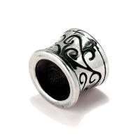 Stainless Steel Large Hole Beads 304 Stainless Steel blacken original color Approx 8mm Sold By Lot