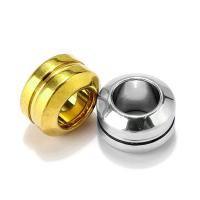 Edelstahl-Perlen mit großem Loch, 304 Edelstahl, goldfarben plattiert, DIY, keine, 11x7mm, Bohrung:ca. 6mm, 10PCs/Menge, verkauft von Menge