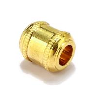 Acero inoxidable Beads gran agujero, acero inoxidable 304, chapado en color dorado, Bricolaje, 12x13mm, agujero:aproximado 6mm, 10PCs/Grupo, Vendido por Grupo