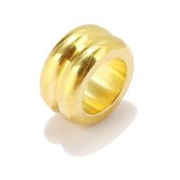 Acero inoxidable Beads gran agujero, acero inoxidable 304, chapado en color dorado, Bricolaje, 10x5mm, agujero:aproximado 6mm, 10PCs/Grupo, Vendido por Grupo