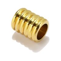 Acero inoxidable Beads gran agujero, acero inoxidable 304, chapado en color dorado, Bricolaje, 9x11mm, agujero:aproximado 6mm, 10PCs/Grupo, Vendido por Grupo