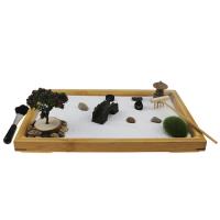 Bambu Zen hiekkalaatikko koriste, puoli käsintehty, kotiin ja toimistoon, keltainen, 280x190x28mm, Myymät PC