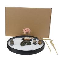 Fibreboard voor middelste dichtheid Zen Sandbox Ornament, half handgemaakte, voor thuis en op kantoor, 210mm, Verkocht door PC