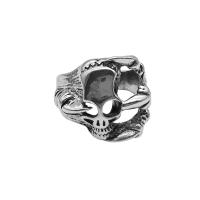 Titanium Steel Finger Ring silver color plated fashion jewelry & for man US Ring Sold By PC