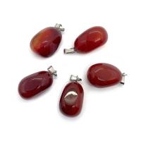 Red Agate Pendants with Brass Natural & DIY red Sold By PC