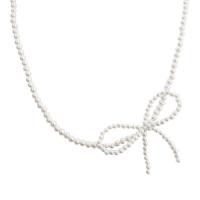 Collar de perlas de plástico, metal, con Perlas plásticas, con 1.97inch extender cadena, chapado en color dorado, Joyería & para mujer, libre de níquel, plomo & cadmio, longitud aproximado 15.75 Inch, Vendido por UD