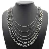 Stainless Steel Chain Necklace 304 Stainless Steel electrolyzation DIY original color Sold By PC