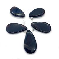 Natural Black Obsidian Pendants Teardrop 5 pieces & DIY black 16*28-18*35mm Sold By Set