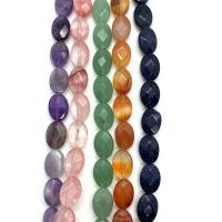 Gemstone šperky Korálky, Přírodní kámen, Oválný, DIY & různé materiály pro výběr & tváří, více barev na výběr, 10x14x6mm, Cca 15PC/Strand, Prodáno By Strand