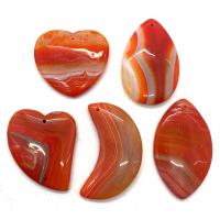 Lace Agate Pendants Unisex red 35x45- Sold By Set