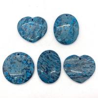 Agate Jewelry Pendants Unisex blue 35x45- Sold By Bag