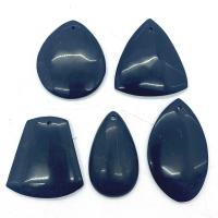 Black Agate Pendants Unisex black 35x45- Sold By Bag