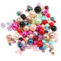 ABS Plast Pärlor, ABS plast pärla, Rund, ugnstorkande lack, DIY, blandade färger, 3-12mm, Säljs av Bag