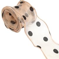 Polyester Ribbon Gift box package & Polka Dot 60mm Sold By Spool