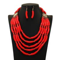 Acrylic Jewelry Set earring & necklace Zinc Alloy with Acrylic with 2.76inch extender chain gold color plated 2 pieces & fashion jewelry & for woman nickel lead & cadmium free Length Approx 18.11 Inch Sold By Set