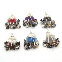 Freshwater Pearl Pendants Resin with Freshwater Pearl & Brass irregular silver color plated Unisex 35x45- Sold By PC