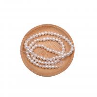 Apvalūs Kultūringas gėlavandenių perlų karoliukai, Gėlo vandens perlų, Turas, Pasidaryk pats, baltas, 4-4.5mm, Parduota už Apytiksliai 36-38 cm Strand