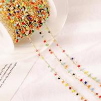 Messing Ball Chain, med Seedbead, guldfarve belagt, du kan DIY, flere farver til valg, nikkel, bly & cadmium fri, 3mm, 1m/Spool, Solgt af Spool