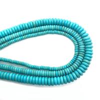 Syntetisk blå turkos Bead, Flat Round, DIY & olika storlek för val, blå, Såld Per Ca 38 cm Strand