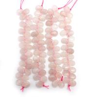 Naturlige rosenkvarts perler, Rose Quartz, Teardrop, du kan DIY, lyserød, 10x13mm, Ca. 25pc'er/Strand, Solgt af Strand