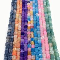 Naturlig effloresce Agate perler, Square, du kan DIY, flere farver til valg, 8x8mm, Solgt Per Ca. 38 cm Strand