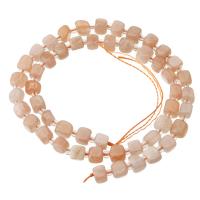 Moonstone Beads, Månesten, med Seedbead, Square, du kan DIY, lys rødligorange, 7x6.50x6.50mm, Solgt Per Ca. 15.6 inch Strand