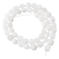 Mondstein Perlen, mit Seedbead, Quadrat, DIY, weiß, 7x7x7mm, verkauft von Strang