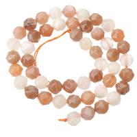 Moonstone Beads, Månesten, Runde, du kan DIY & facetteret, to forskellige farvede, 8x8x8mm, Solgt Per Ca. 15 inch Strand