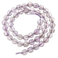 Natural Amethyst Beads Round DIY & faceted light purple Sold Per Approx 15 Inch Strand