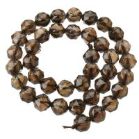 Naturale Smoky Quartz Beads, quarzo affumicato, Cerchio, DIY & sfaccettati, color caffè, 10x10x10mm, Venduto per Appross. 15.2 pollice filo