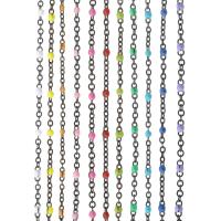 Stainless Steel Necklace Chain 304 Stainless Steel with Plastic Vacuum Ion Plating DIY & oval chain 1mm 2mm Length Approx 17.5 Inch Sold By PC