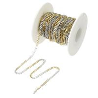 Nehrđajućeg čelika Curb Chain, 304 nehrđajućeg čelika, možete DIY & rubnik lanac, 3mm, 10m/spool, Prodano By spool