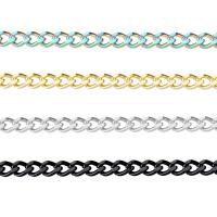 Nehrđajućeg čelika Curb Chain, 304 nehrđajućeg čelika, možete DIY & rubnik lanac, više boja za izbor, 4mm, 10m/spool, Prodano By spool