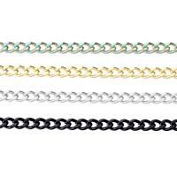 Nehrđajućeg čelika Curb Chain, 304 nehrđajućeg čelika, možete DIY & rubnik lanac, više boja za izbor, 4.50mm, 10m/spool, Prodano By spool