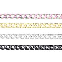 Nehrđajućeg čelika Curb Chain, 304 nehrđajućeg čelika, možete DIY, više boja za izbor, 4.50mm, 10m/spool, Prodano By spool