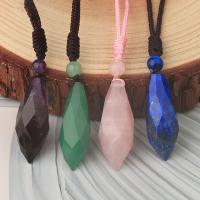 Natural Gemstone Necklace with Nylon Cord & Unisex Length Approx 17.52 Inch Sold By PC