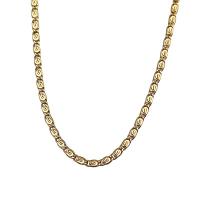 Mässing Chain Necklace, 18K guldpläterad, mode smycken & för kvinna, Längd Ca 17.7 inch, Säljs av PC