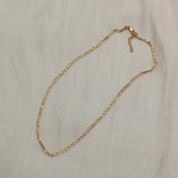 Mässing Chain Necklace, guldfärg pläterade, mode smycken & figaro kedja & för kvinna, 530mm, Säljs av PC