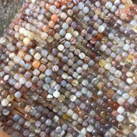 Naturalne koraliki z agatu botswana, Agat botswański, Kwadrat, obyty, DIY & fasetowany, mieszane kolory, 4-4.5mm, sprzedawane na około 38 cm Strand