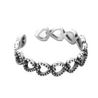 925 Sterling Silver Cuff Finger Ring polished Adjustable & for woman & hollow Sold By PC