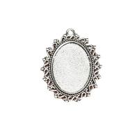 Zinc Alloy Pendant Cabochon Setting Oval plated DIY nickel lead & cadmium free Sold By PC