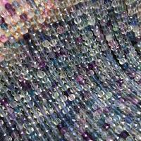 Fluorit Beads, Farverige Fluorite, Square, poleret, du kan DIY & facetteret, flerfarvede, 5x6mm, Solgt Per Ca. 38 cm Strand