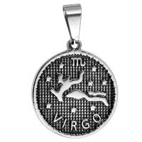 Stainless Steel Pendants 304 Stainless Steel 12 Signs of the Zodiac plated Sold By PC