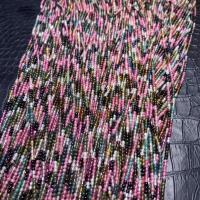 Toermalijn Kraal, gepolijst, DIY & gefacetteerde, gemengde kleuren, 2-2.5mm, Per verkocht Ca 38 cm Strand
