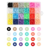 Polymer Clay perle, s Plastična kutija, Stan Okrugli, možete DIY, miješana boja, 190x130x22mm, Približno 4800računala/Okvir, Prodano By Okvir