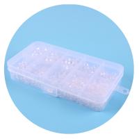 Crystal Beads with Plastic Box Round AB color plated DIY & faceted Approx Sold By Box