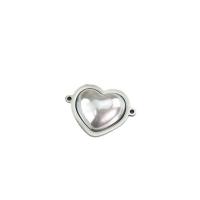 Stainless Steel priključak, 304 nehrđajućeg čelika, Srce, možete DIY & 1/1 petlje, izvorna boja, 29x21mm, 10računala/Torba, Prodano By Torba